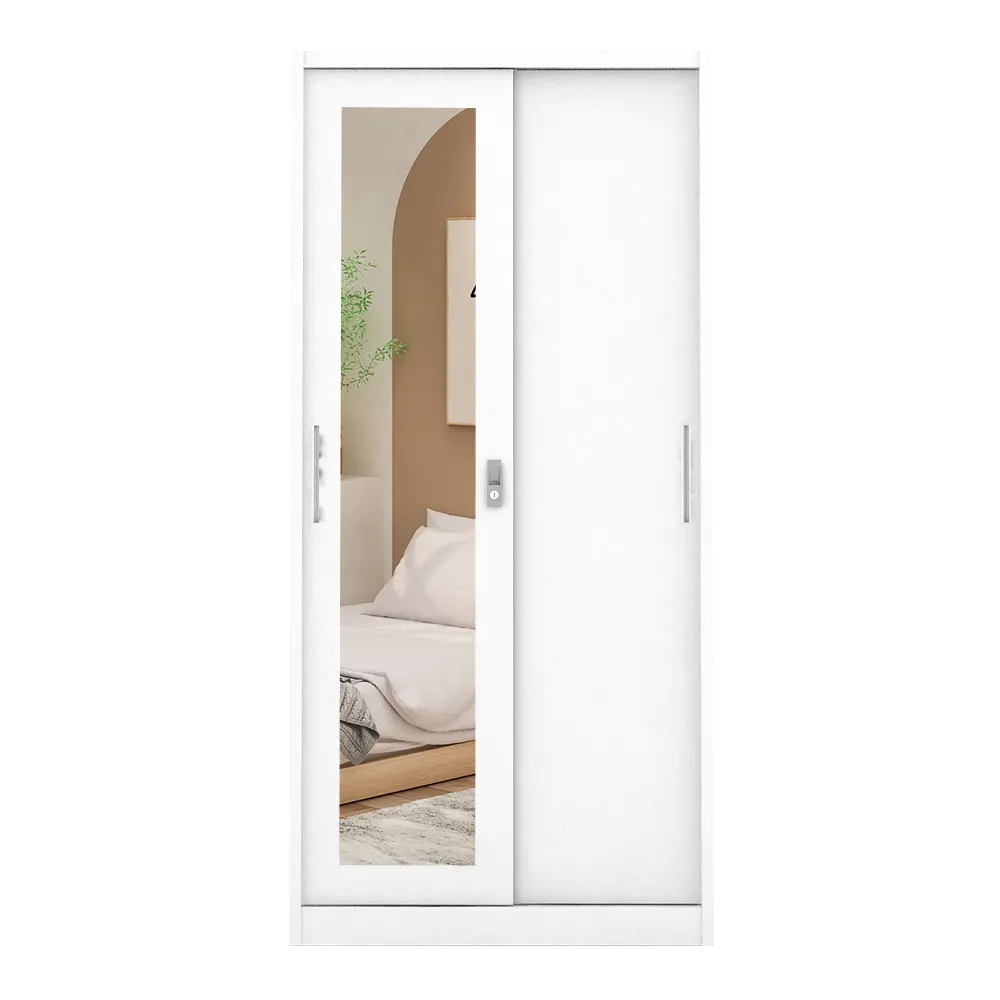 PIRA - STEEL 90 A MWDSL LEMARI PAKAIAN BESI SLIDING / PINTU GESER warna WHITE - METROPOLIS - foto 5