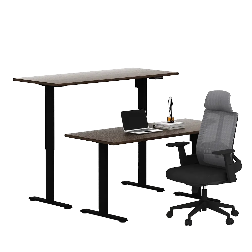 WORKDESIGN - TOTA NATU TT160 MEJA KERJA ELEKTRIK / ADJUSTABLE STANDING DESK - BROWN WALNUT - foto 6