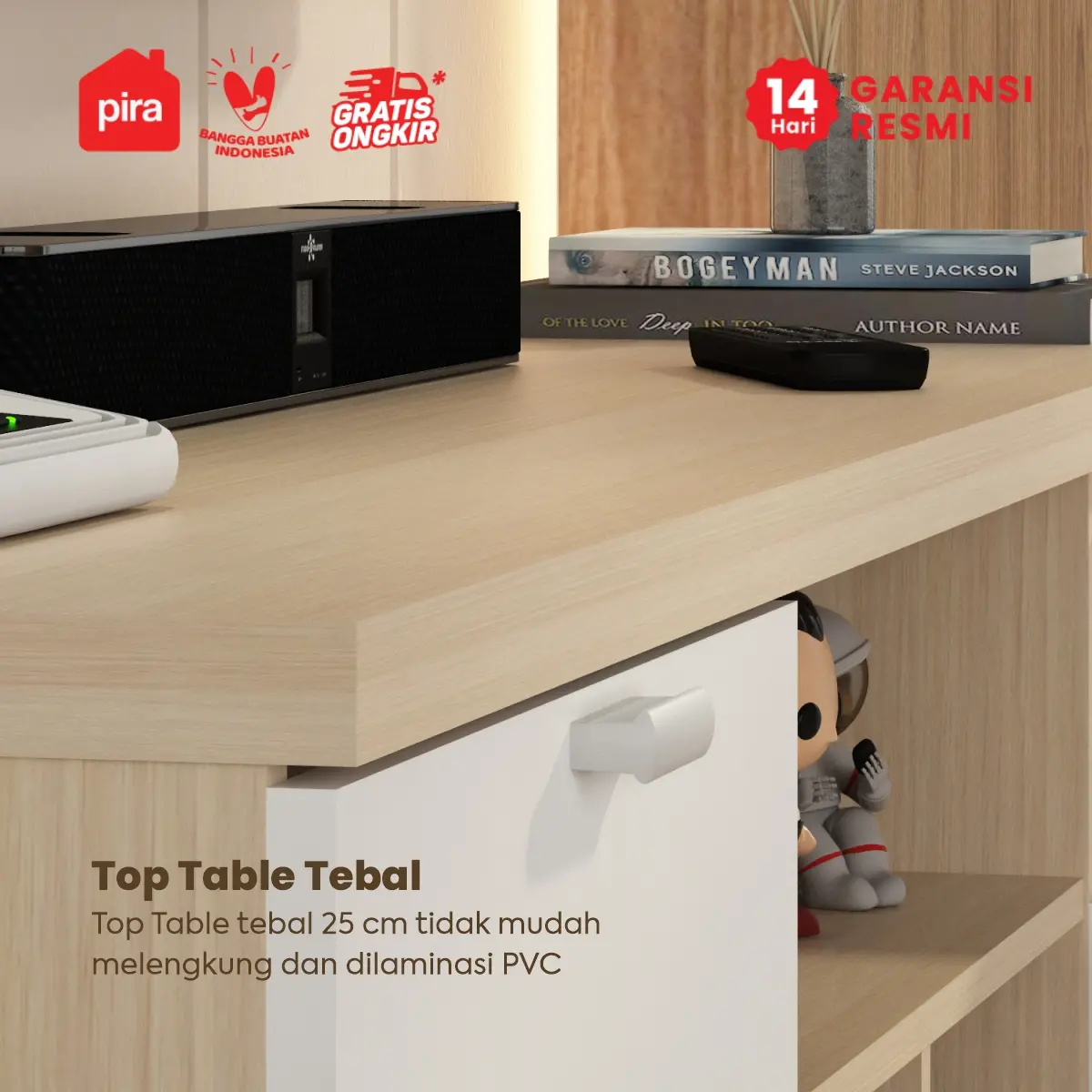 PIRA METROPOLIS OX - ABBA TV120 MEJA TV / RAK TV / LEMARI TV warna PRO OAK - WHITE - PIRA METROPOLIS OX - foto 4