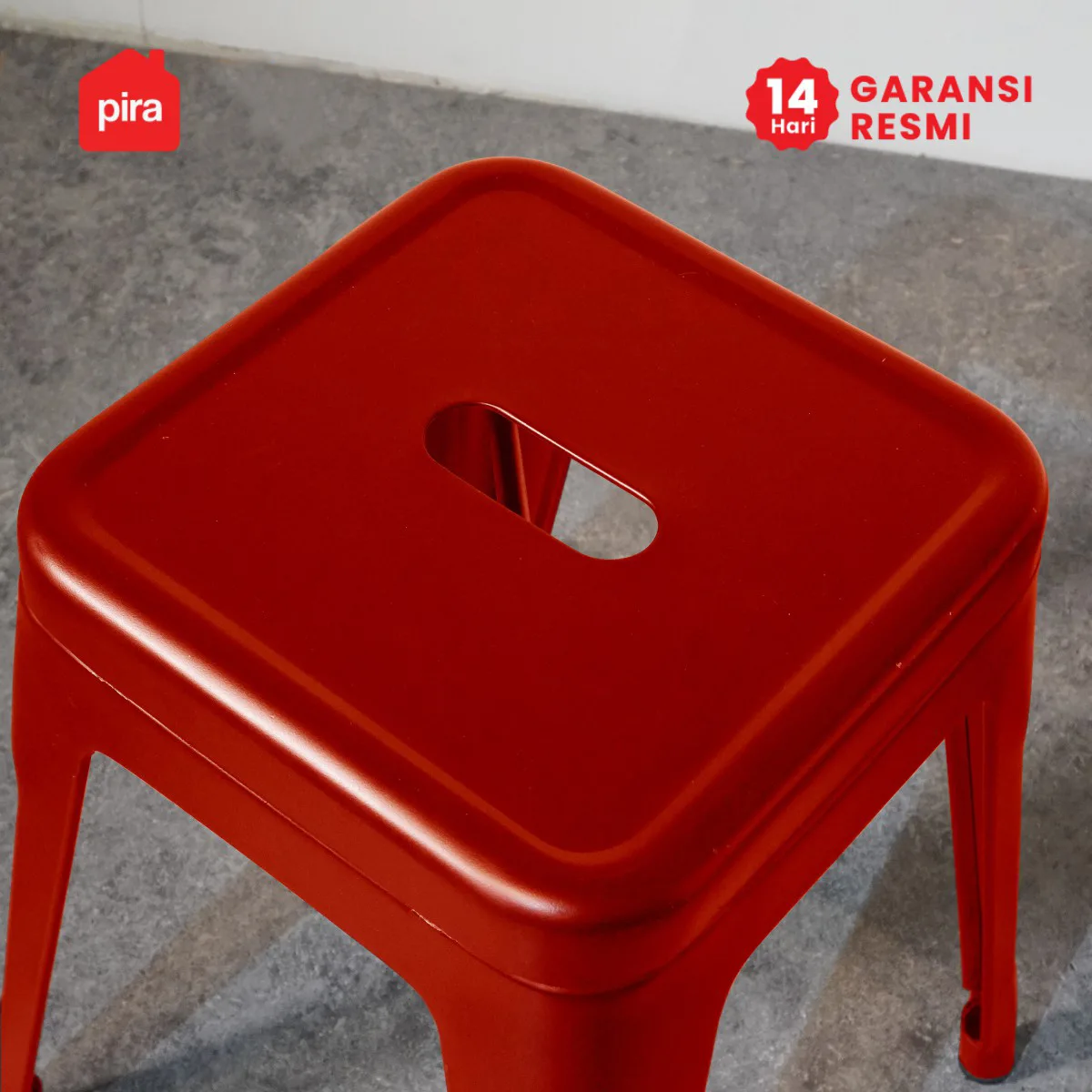 PIRA - KORG LC KURSI CAFE / KURSI BESI / KURSI MAKAN / KURSI OUTDOOR / BANGKU BESI warna RED - PIRA - foto 2