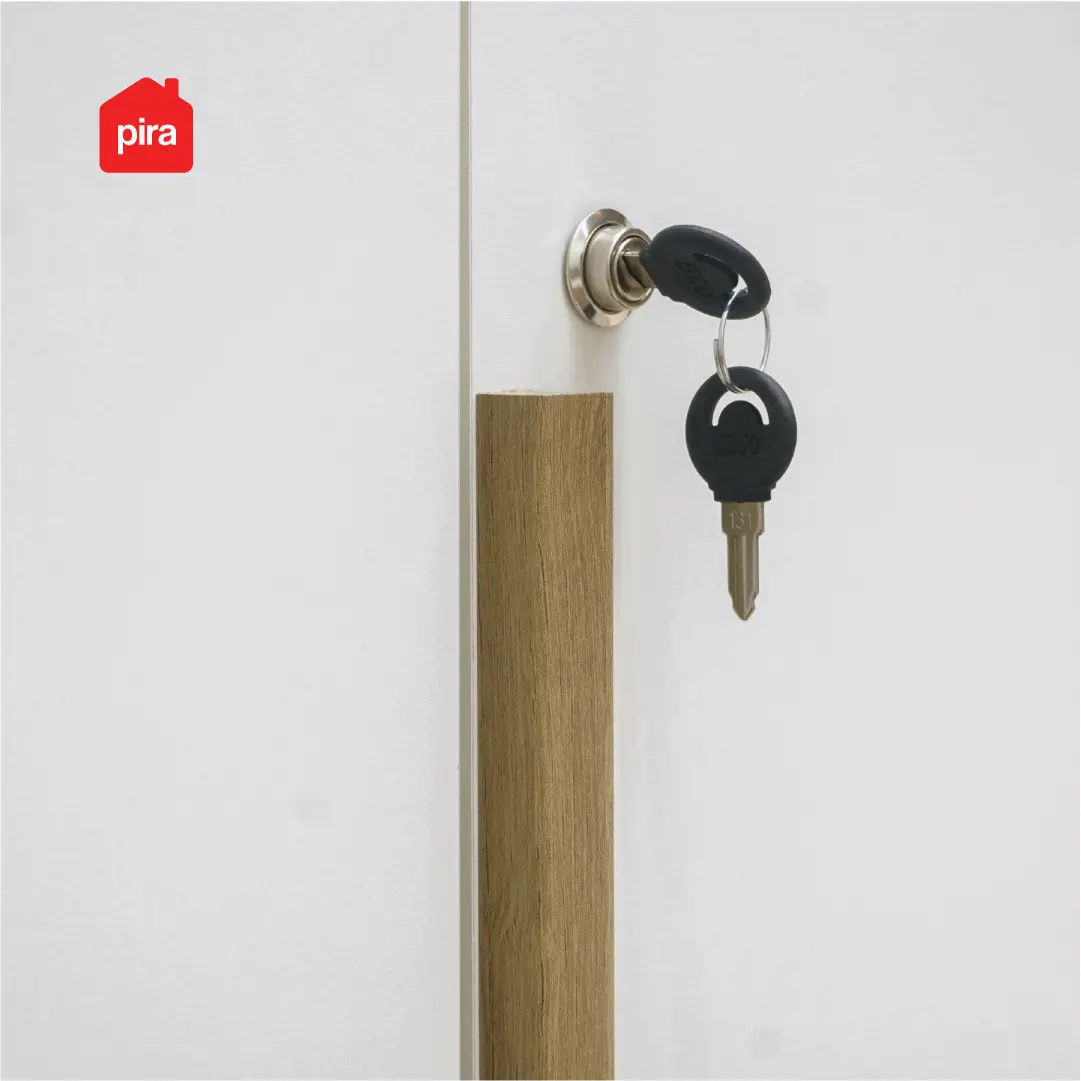 PIRA METROPOLIS -  YONA BL80 LEMARI PAKAIAN KECIL 2 PINTU warna WHITE - YELLOW OAK - PIRA METROPOLIS - foto 8