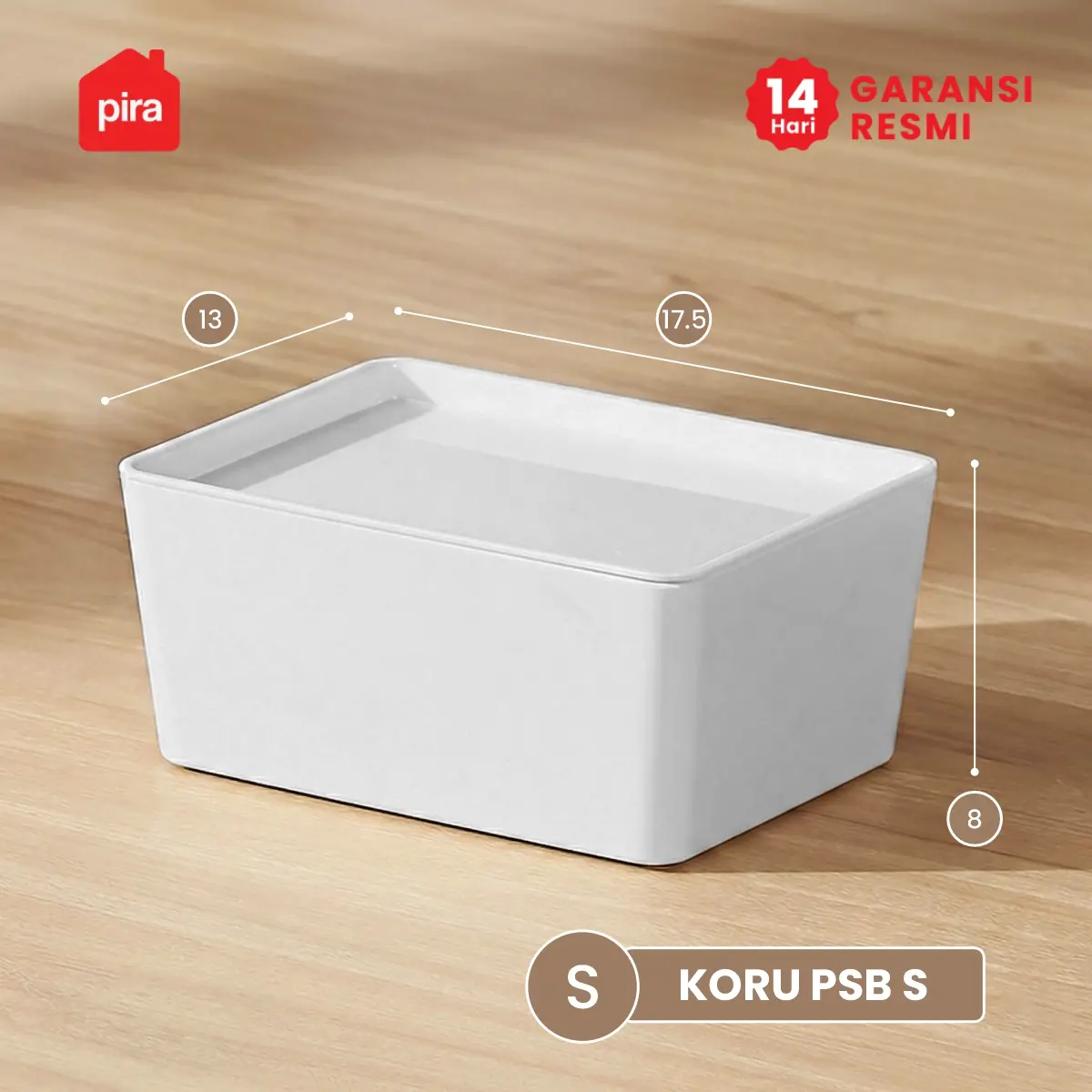 PIRA - KORU PSB KOTAK PENYIMPANAN / BOX PENYIMPANAN BARANG / BOX PLASTIK / KOTAK PLASTIK / CONTAINER BOX PLASTIK warna WHITE - PIRA - foto 1