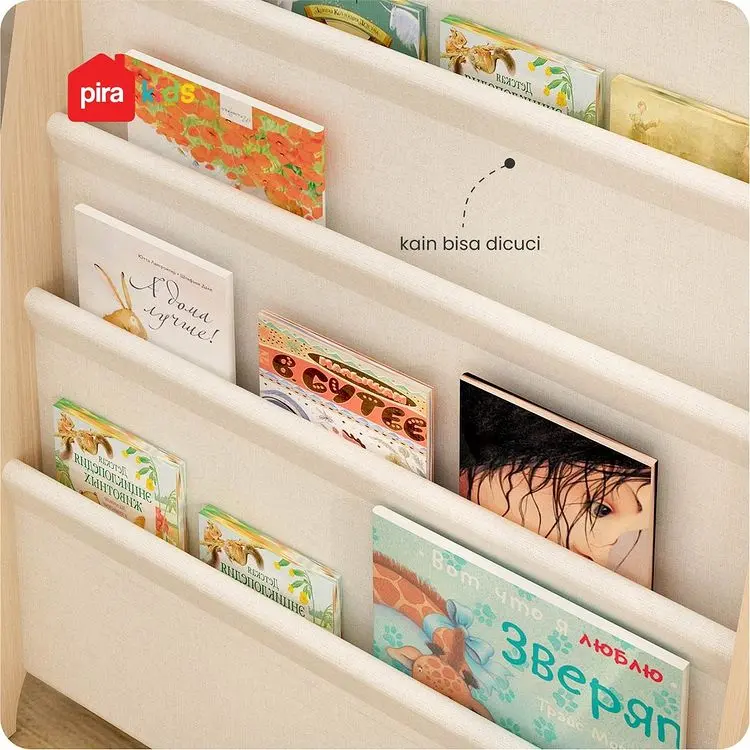PIRA KIDS - BOHO BC60 RAK BUKU ANAK / RAK BUKU MONTESSORI warna PRO OAK - WHITE VN - PIRA KIDS - foto 4