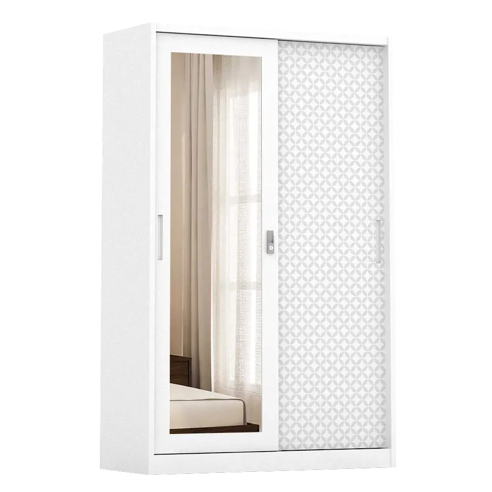 PIRA BAVARIAN - KUNST 120 MWDSL LEMARI PAKAIAN BESI SLIDING PINTU GESER warna WHITE - BAVARIAN - foto 2