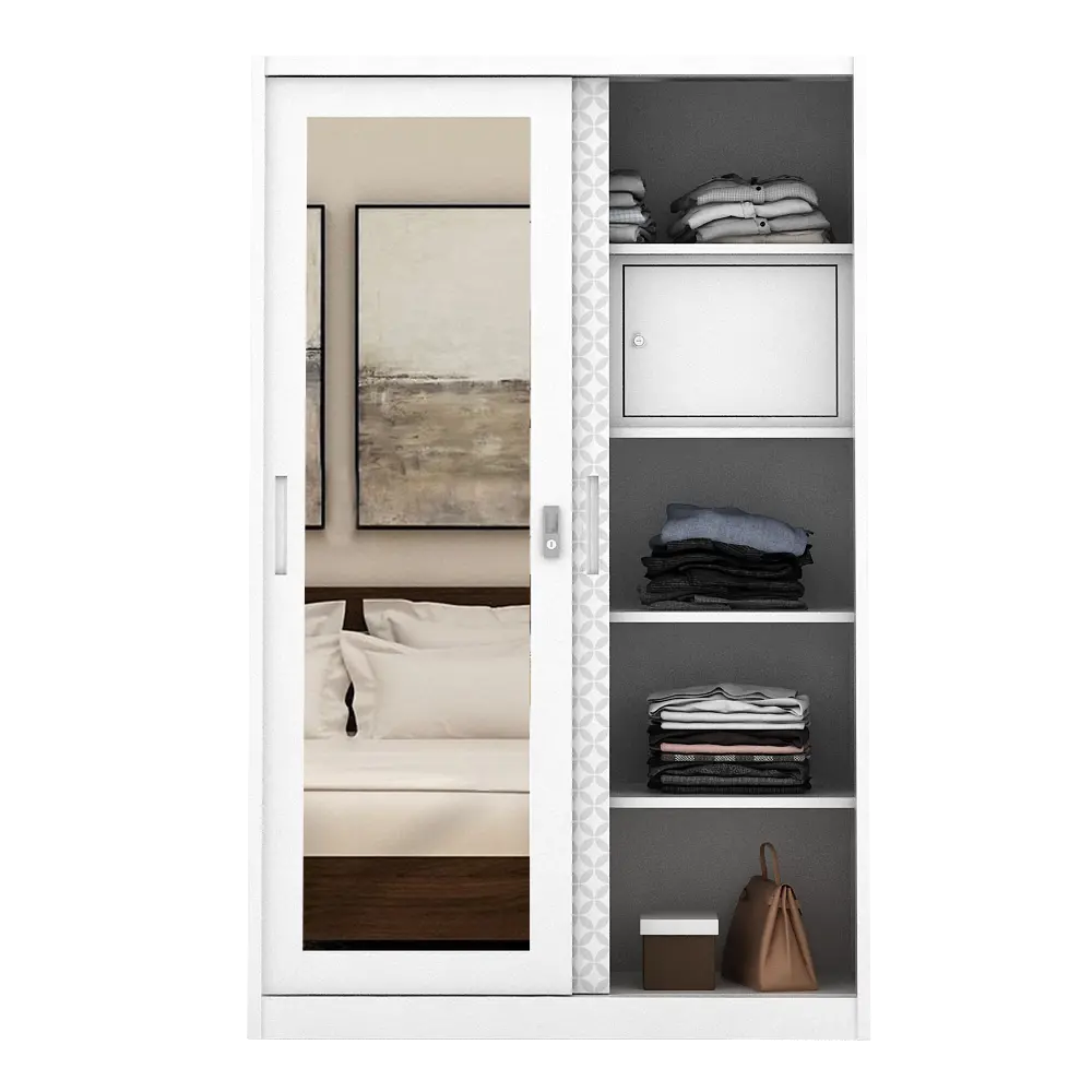 PIRA BAVARIAN - KUNST 120 MWDSL LEMARI PAKAIAN BESI SLIDING PINTU GESER warna WHITE - BAVARIAN - foto 4