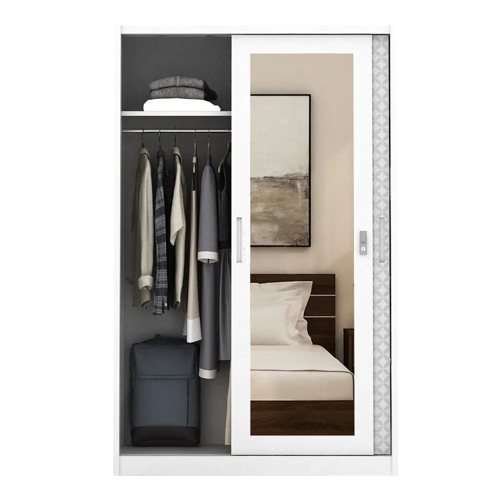 PIRA BAVARIAN - KUNST 120 MWDSL LEMARI PAKAIAN BESI SLIDING PINTU GESER warna WHITE - BAVARIAN - foto 5