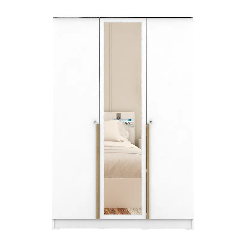 PIRA METROPOLIS -  YONA AVA 3PS LEMARI PAKAIAN 3 PINTU DENGAN LEBIH BANYAK RAK warna WHITE - YELLOW OAK - PIRA METROPOLIS - foto 4