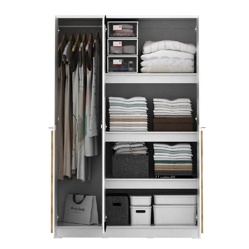 PIRA METROPOLIS -  YONA AVA 3PS LEMARI PAKAIAN 3 PINTU DENGAN LEBIH BANYAK RAK warna WHITE - YELLOW OAK - PIRA METROPOLIS - foto 7