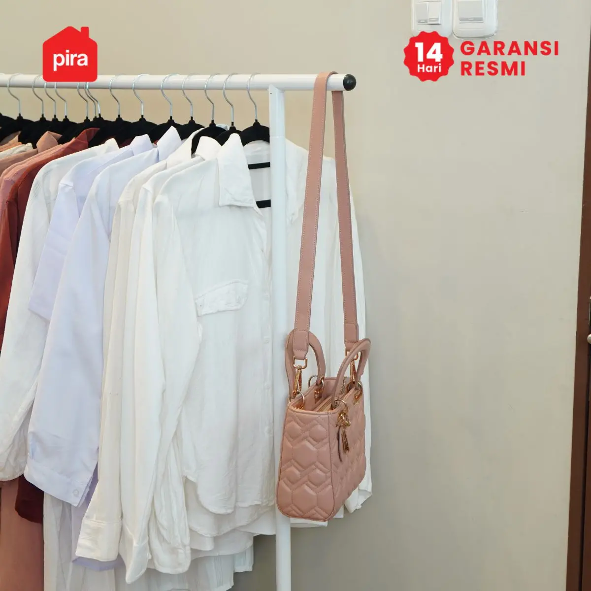 PIRA - ATLA CR 120 RAK GANTUNG BAJU / STAND GANTUNGAN / STAND HANGER / RAK BESI warna WHITE - PIRA - foto 5