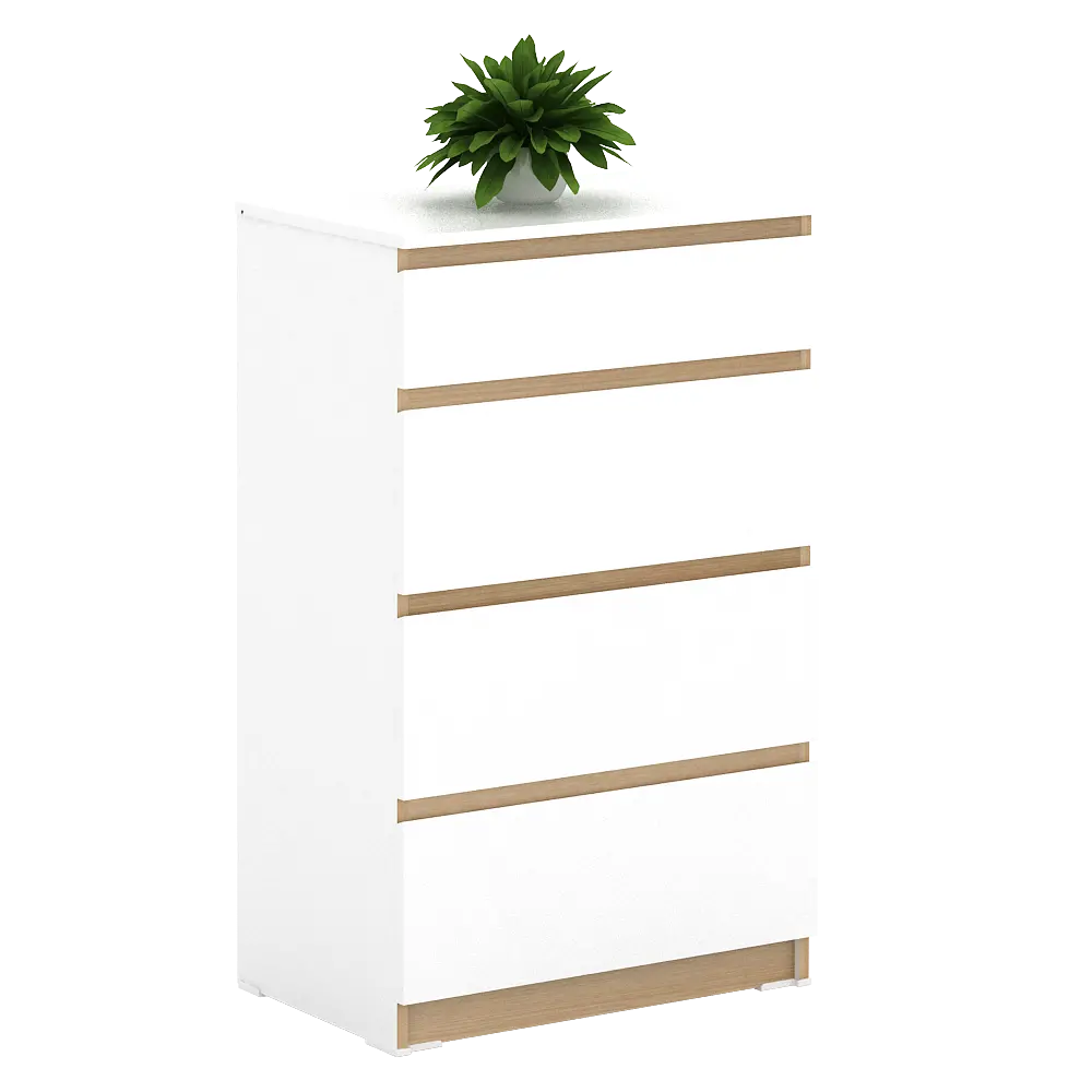 PIRA - LINUS CH4 LEMARI LACI warna WHITE SM - PRO OAK - LINES - PIRA - foto 3