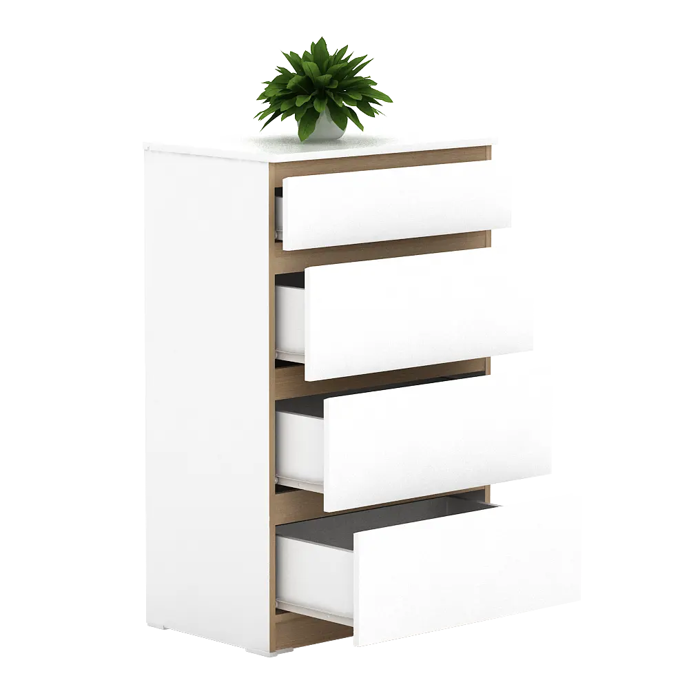 PIRA - LINUS CH4 LEMARI LACI warna WHITE SM - PRO OAK - LINES - PIRA - foto 5