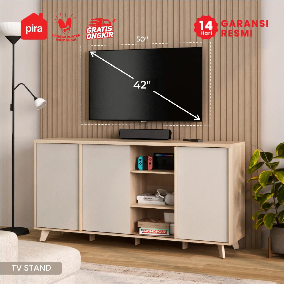 PIRA METROPOLIS -  SENDAI SB160 BUFET / LEMARI DAPUR / KABINET DAPUR / MEJA TV / SIDEBOARD warna PRO OAK - LIGHT TAUPE - PIRA METROPOLIS - foto 3