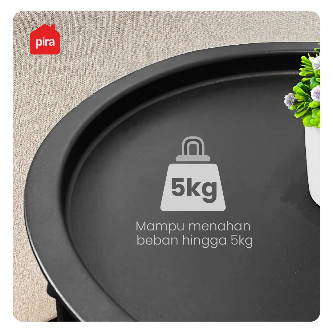 PIRA - NETA MET47 MEJA LIPAT / MEJA PORTABLE / MEJA SAMPING / MEJA NAKAS / MEJA TAMU / MEJA TERAS warna BLACK - PIRA - foto 6