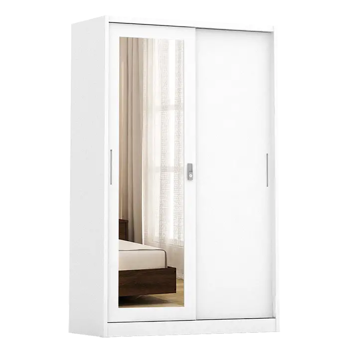 PIRA - STEEL 120N MWDSL LEMARI PAKAIAN BESI SLIDING / PINTU GESER warna WHITE - METROPOLIS - foto 2