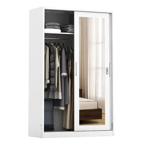 PIRA - STEEL 120N MWDSL LEMARI PAKAIAN BESI SLIDING / PINTU GESER warna WHITE - METROPOLIS - foto 7
