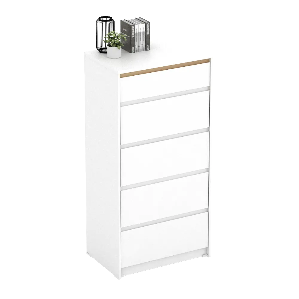 PIRA METROPOLIS OX -  HIRO CH5 LEMARI LACI 5 SUSUN warna WHITE - PRO OAK - PIRA METROPOLIS OX - foto 4