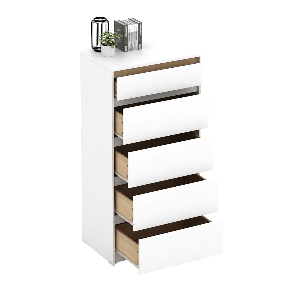 PIRA METROPOLIS OX -  HIRO CH5 LEMARI LACI 5 SUSUN warna WHITE - PRO OAK - PIRA METROPOLIS OX - foto 6