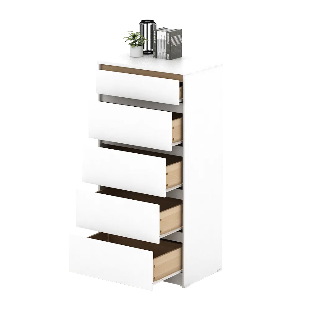 PIRA METROPOLIS OX -  HIRO CH5 LEMARI LACI 5 SUSUN warna WHITE - PRO OAK - PIRA METROPOLIS OX - foto 7