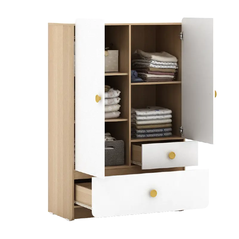 PIRA KIDS - WOODY BL80 CR LEMARI PAKAIAN ANAK 2 PINTU FULL RAK warna PRO OAK - WHITE SM - PIRA KIDS - foto 4