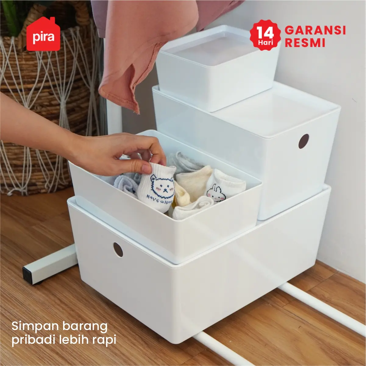 PIRA - KORU PSB KOTAK PENYIMPANAN / BOX PENYIMPANAN BARANG / BOX PLASTIK / KOTAK PLASTIK / CONTAINER BOX PLASTIK warna WHITE - PIRA - foto 2
