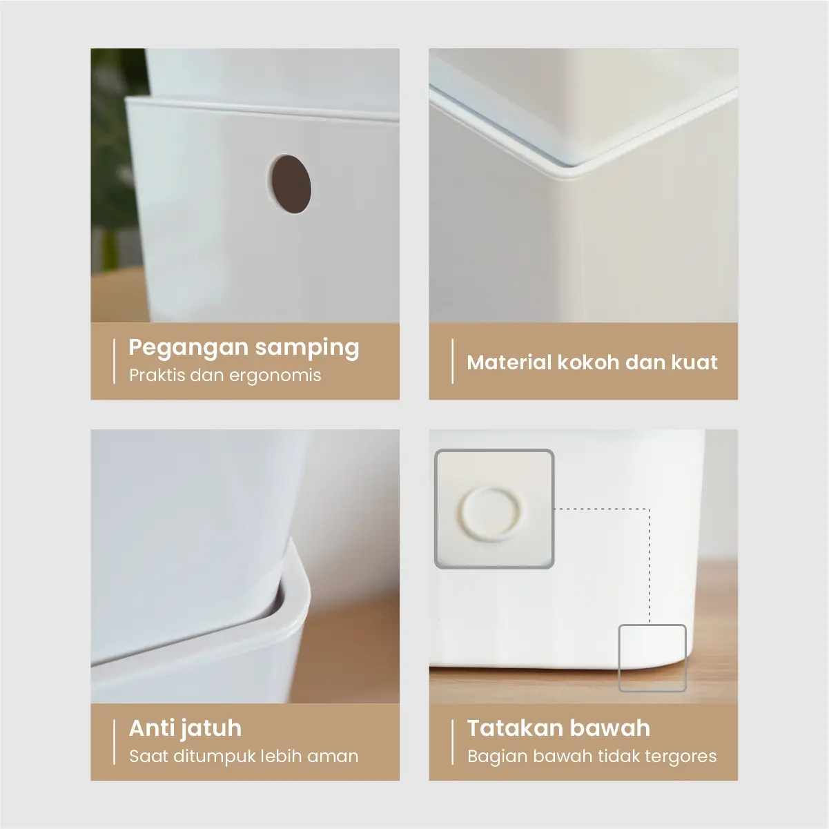 Panduan ukuran PIRA -  KORU PSB KOTAK PENYIMPANAN / BOX PENYIMPANAN BARANG / BOX PLASTIK / KOTAK PLASTIK / CONTAINER BOX PLASTIK warna WHITE - PIRA