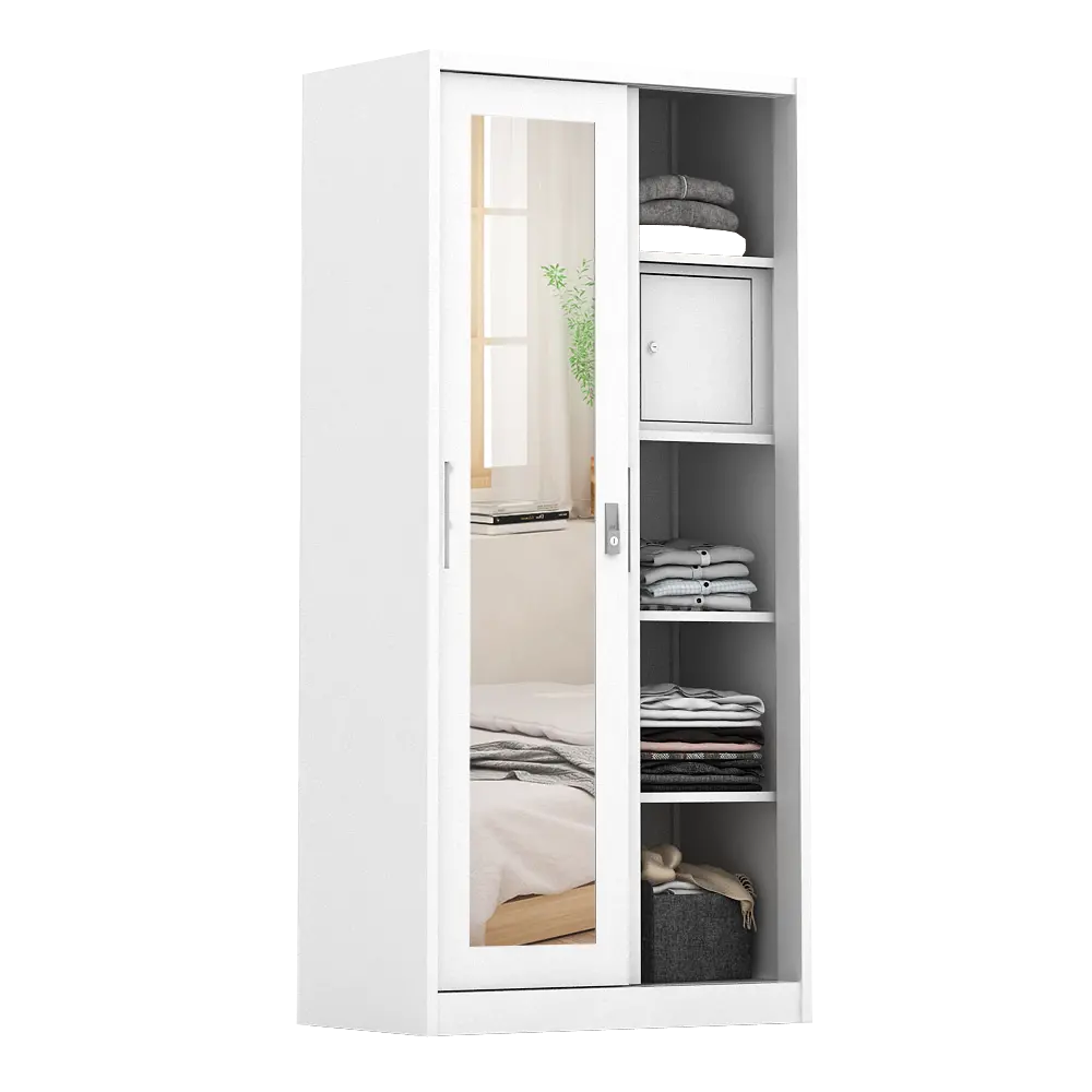 PIRA - LINIO 90A N MWDSL LEMARI PAKAIAN BESI SLIDING / PINTU GESER warna WHITE - PIRA - foto 5