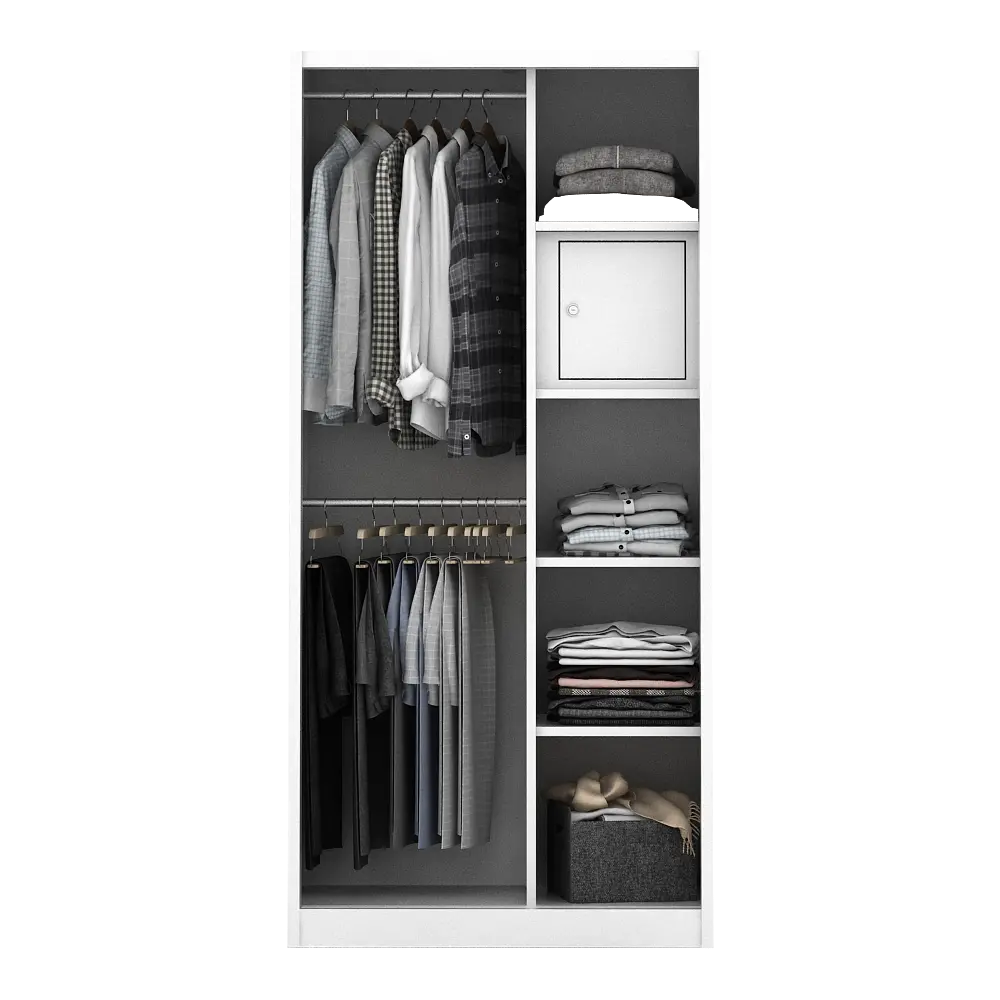 PIRA - LINIO 90A N MWDSL LEMARI PAKAIAN BESI SLIDING / PINTU GESER warna WHITE - PIRA - foto 6