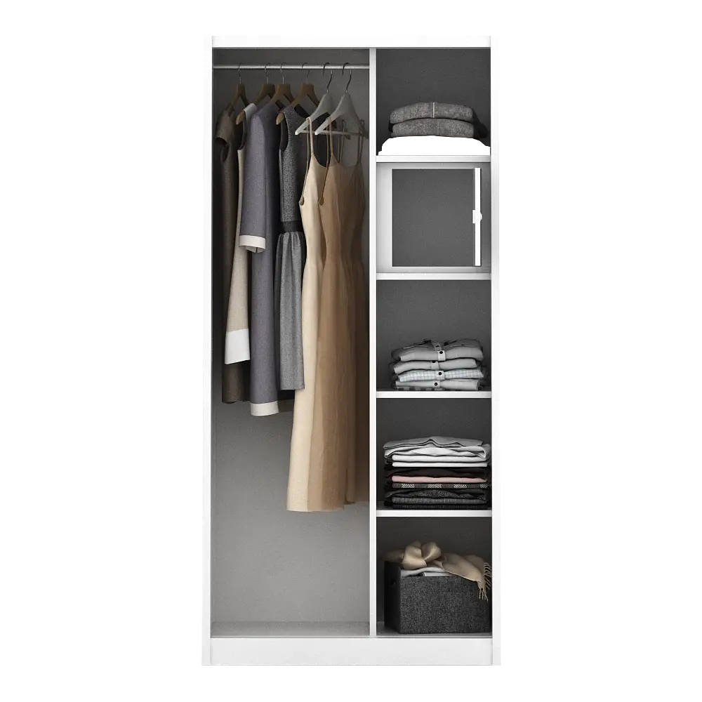 PIRA - LINIO 90A N MWDSL LEMARI PAKAIAN BESI SLIDING / PINTU GESER warna WHITE - PIRA - foto 7