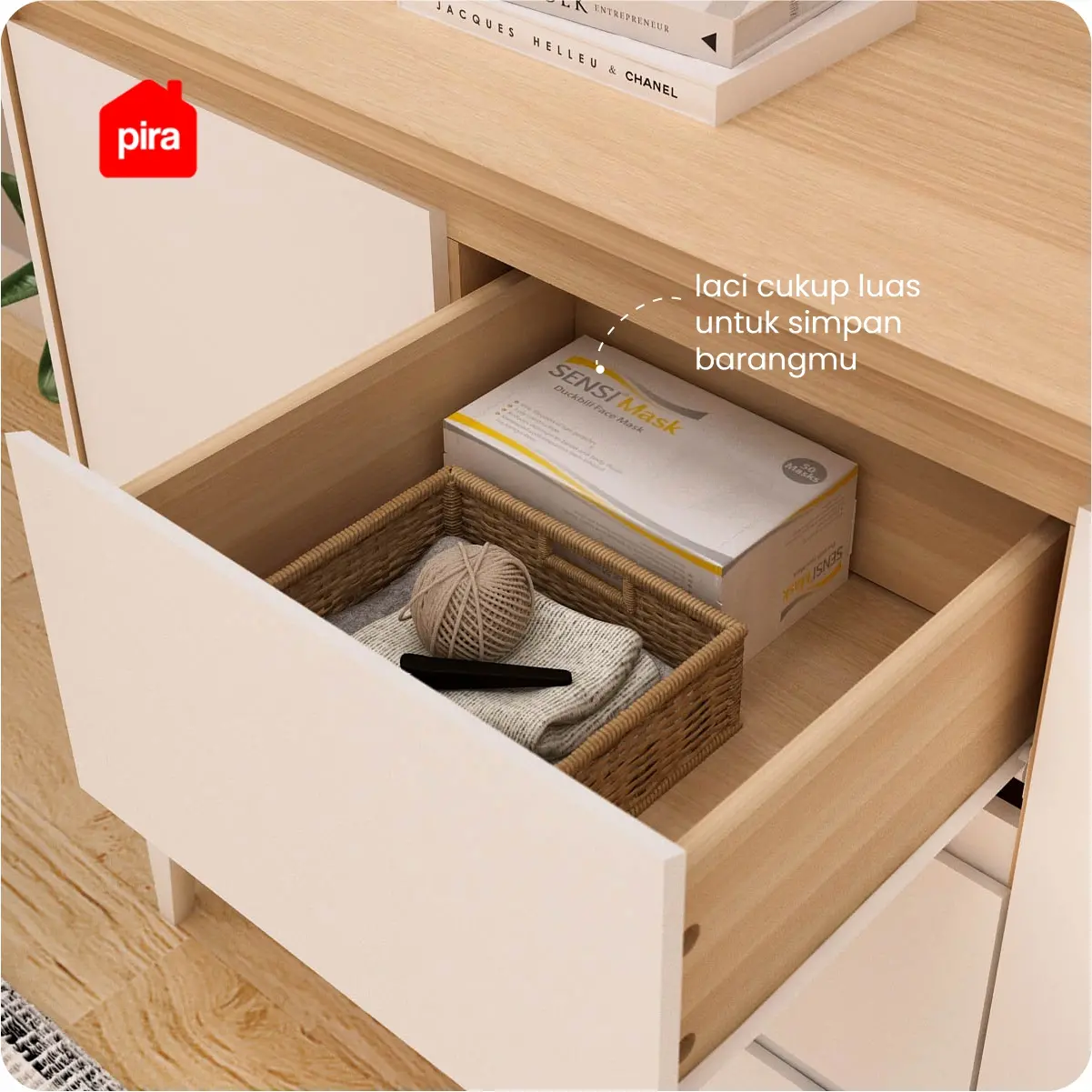 PIRA METROPOLIS OX - HIRO SB120 BUFET / KABINET / SIDEBOARD / MEJA TV warna WHITE - PRO OAK - PIRA METROPOLIS OX - foto 10