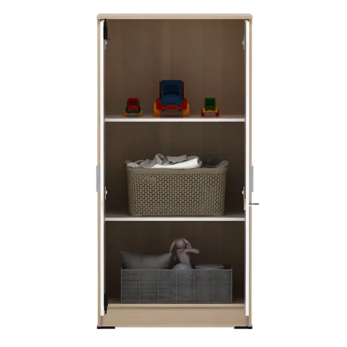 PIRA METROPOLIS - ARUNA BLS60 LEMARI PAKAIAN KECIL 2 PINTU FULL RAK / LEMARI BAJU warna PRO OAK - WHITE - PIRA METROPOLIS OX - foto 6