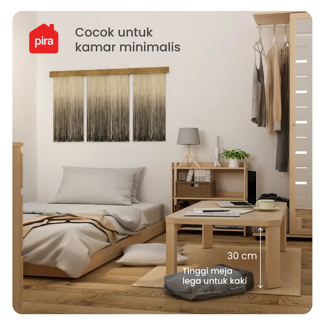 PIRA - TABE CT120 MEJA TAMU / MEJA MAKAN LIPAT LESEHAN / MEJA BELAJAR LIPAT LESEHAN warna PRO OAK - PIRA - foto 5