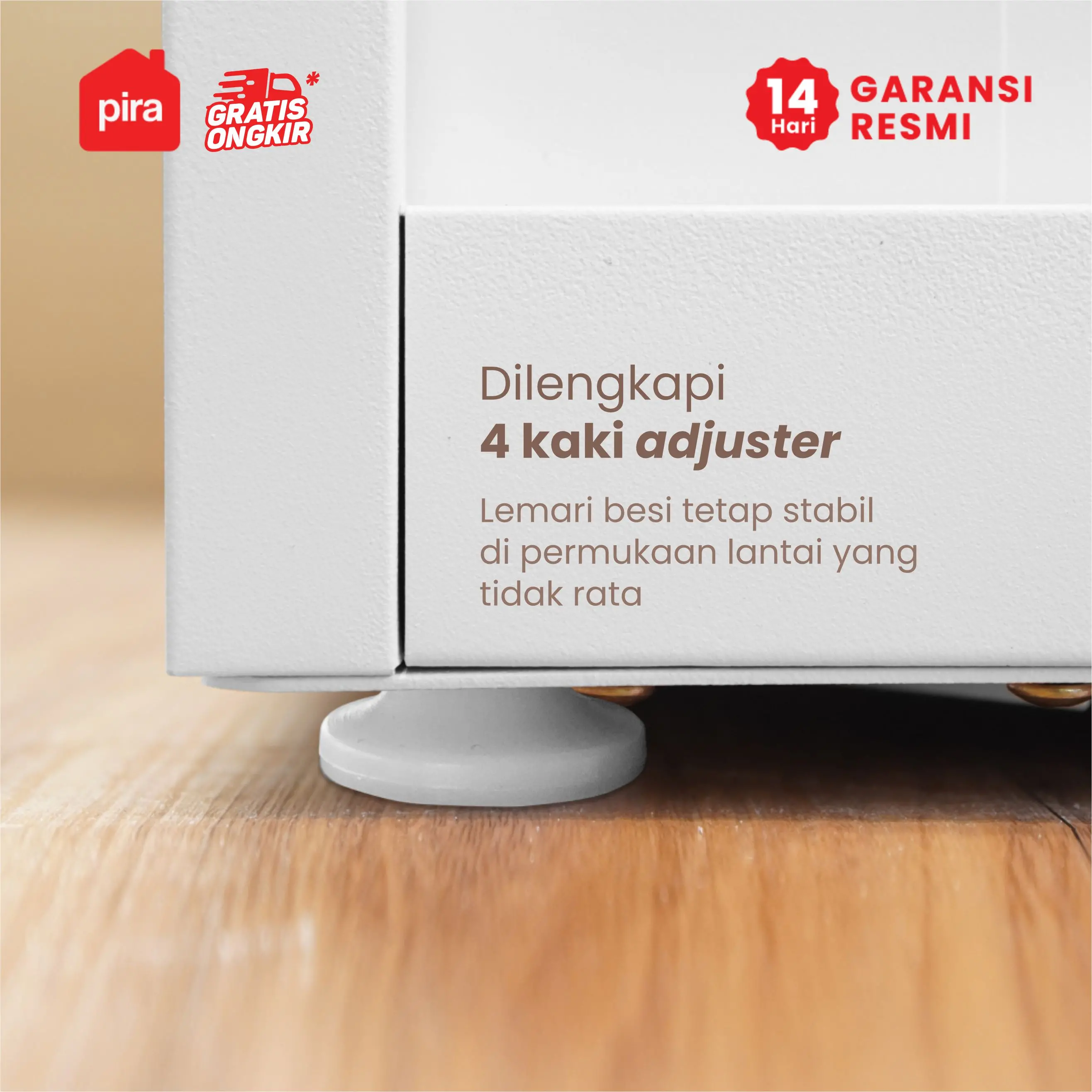 PIRA -  LINIO 3BL MWD LEMARI PAKAIAN BESI 3 PINTU / LEMARI KECIL / LEMARI PAKAIAN ANAK warna WHITE - LIGHT GREY - PIRA - foto 8
