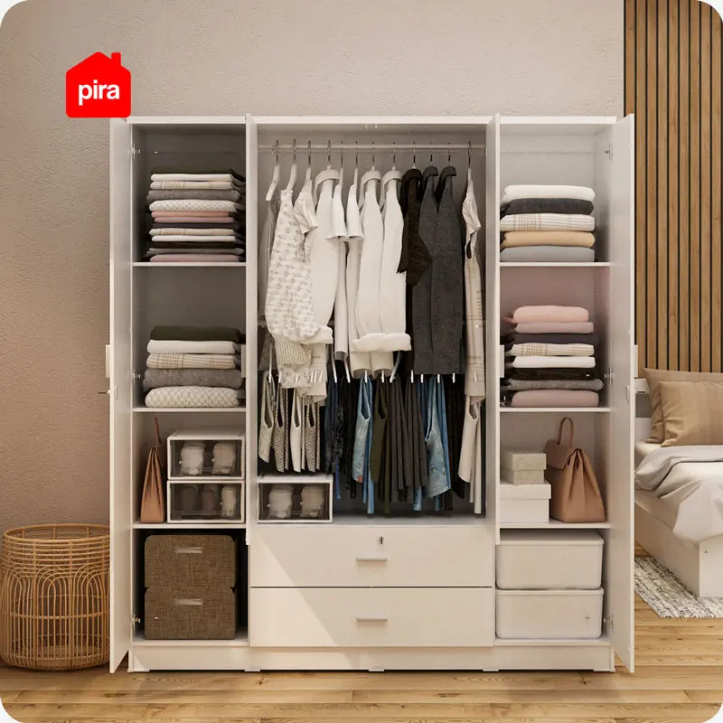PIRA METROPOLIS OX - ASTA 4PL A LEMARI PAKAIAN 4 PINTU DENGAN LACI warna WHITE - PIRA METROPOLIS - foto 9