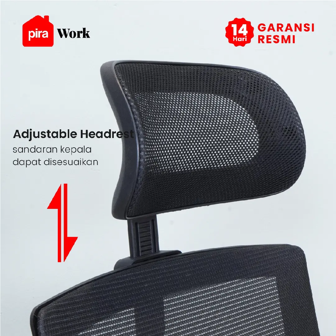 PIRA WORK - KYLO A EC KURSI KERJA / KURSI KANTOR / KURSI EKSEKUTIF warna BLACK - GREY - PIRA WORK - foto 7