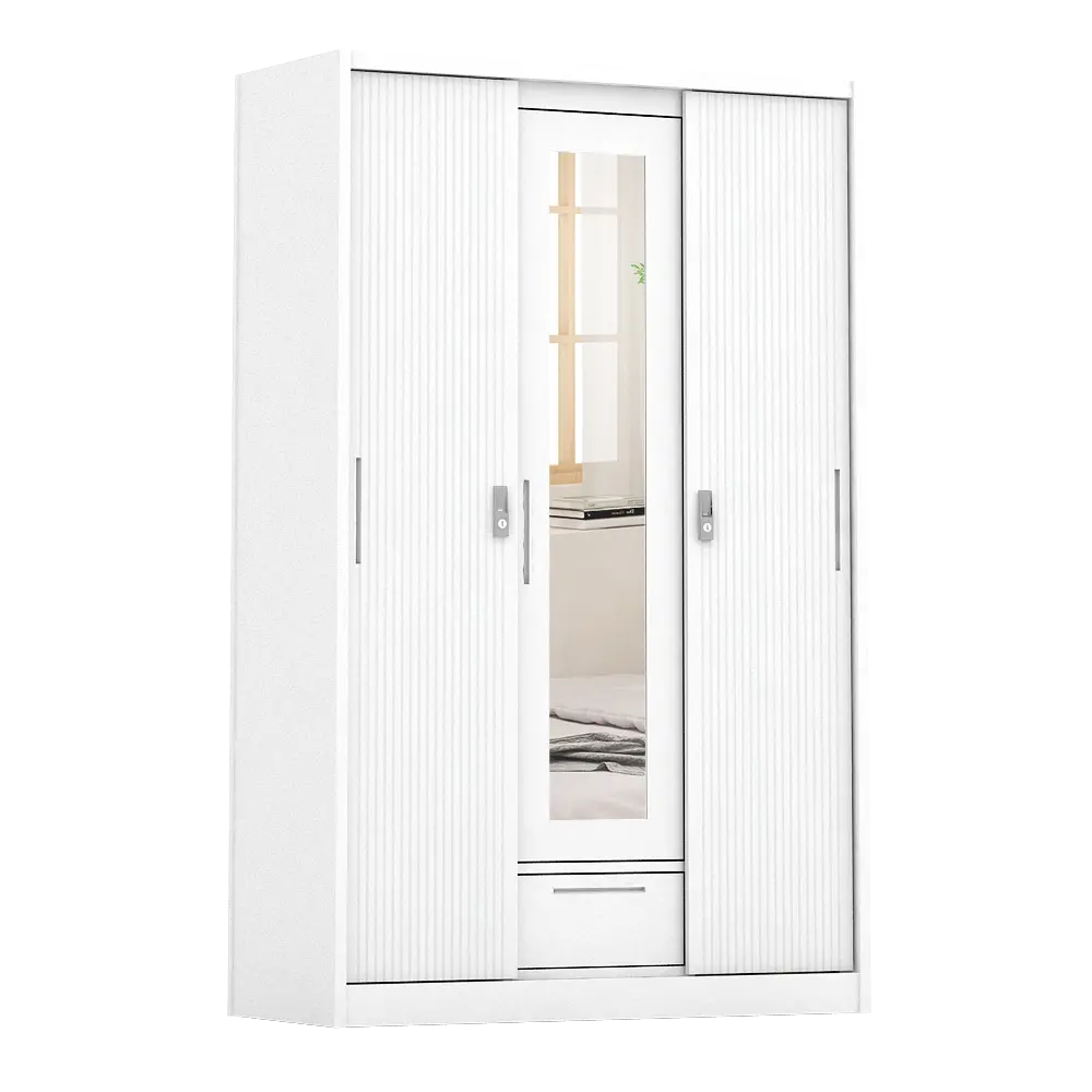 PIRA - LINIO 3A SSL MWD LEMARI PAKAIAN BESI 3 PINTU SLIDING / PINTU GESER warna WHITE - PIRA - foto 2