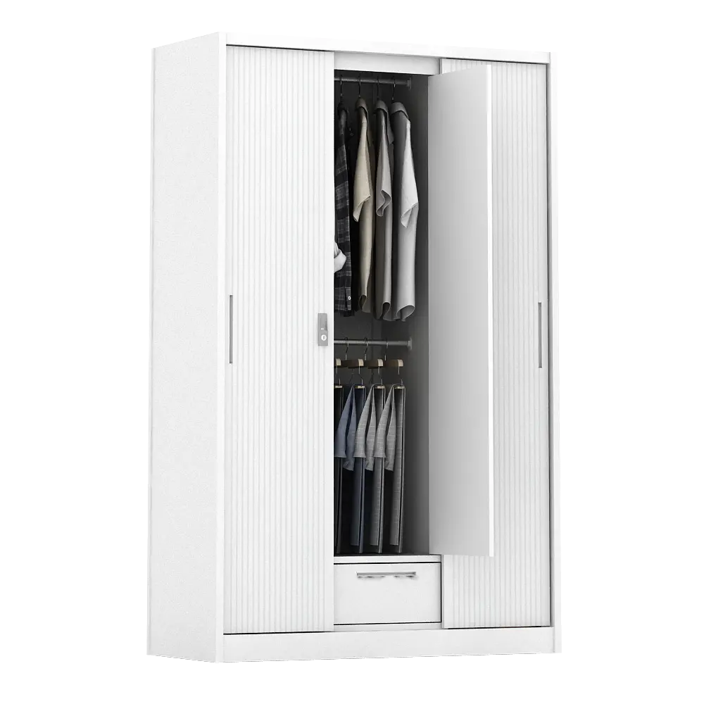 PIRA - LINIO 3A SSL MWD LEMARI PAKAIAN BESI 3 PINTU SLIDING / PINTU GESER warna WHITE - PIRA - foto 4