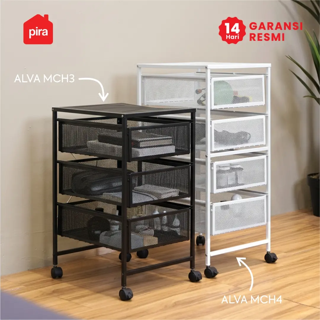 PIRA METROPOLIS - ALVA MCH3 RAK LACI BESI / DRAWER PENYIMPANAN BESI / RAK SUSUN BESI / LACI DOKUMEN warna BLACK - PIRA METROPOLIS - foto 2