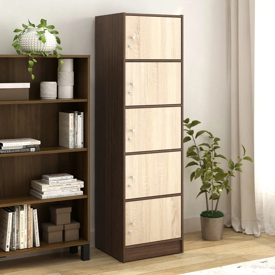 PIRA METROPOLIS - ALBA RSG 5 TS RAK SERBAGUNA / LEMARI SUSUN warna AMERICAN WALNUT - SONOMA OAK - METROPOLIS - foto 7