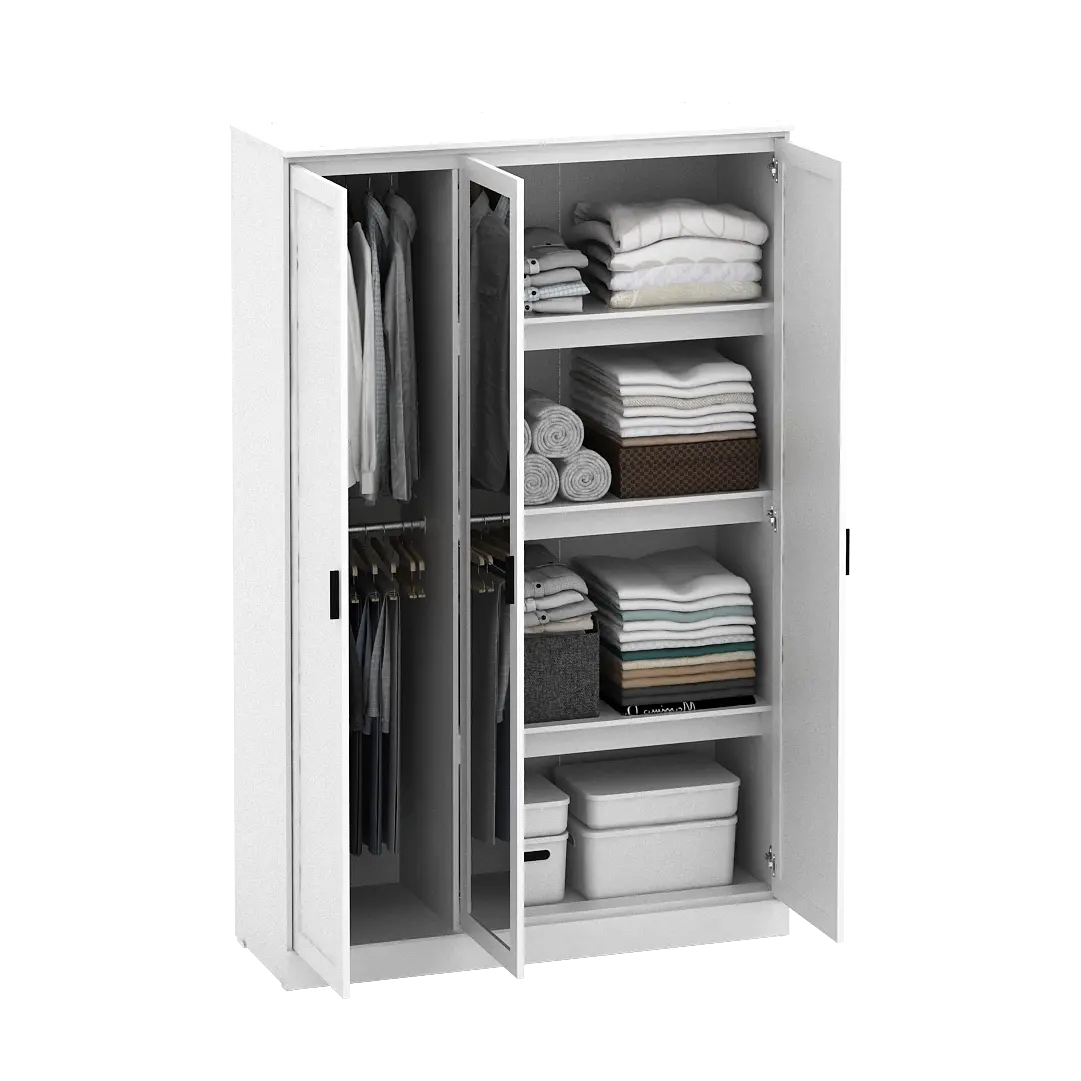 PIRA METROPOLIS -  YORK 3PS LEMARI PAKAIAN 3 PINTU FULL RAK warna WHITE - PIRA METROPOLIS - foto 9