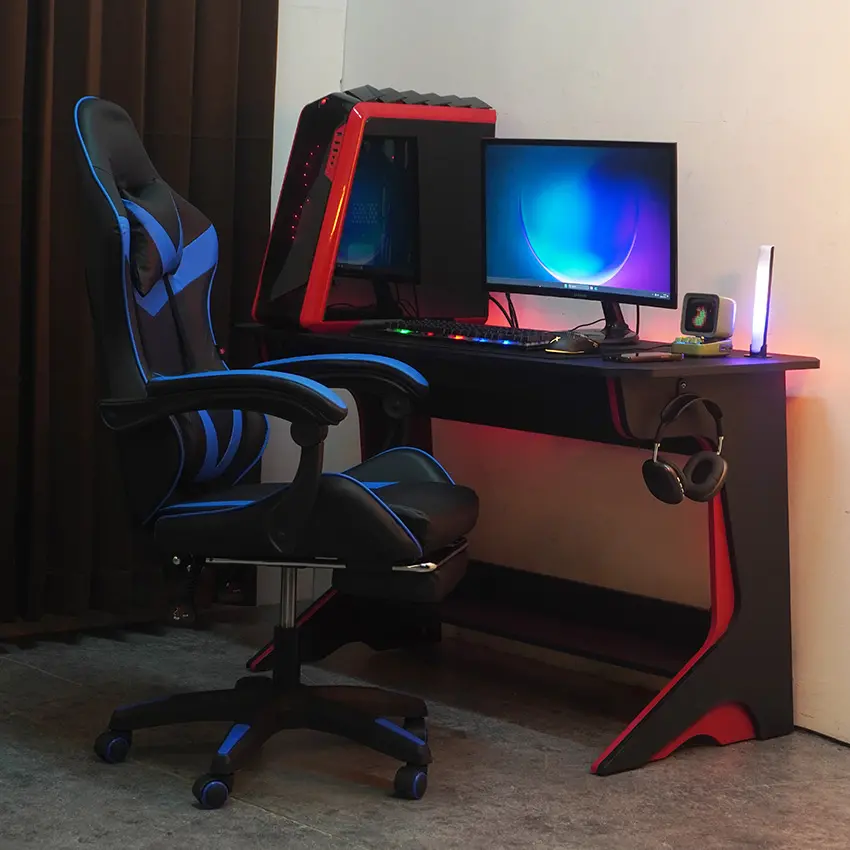 PIRA - X-WING GC V2 KURSI GAMING DENGAN SANDARAN KAKI DAN FITUR MASSAGE / PIJAT warna BLACK - BLUE - PIRA - foto 3
