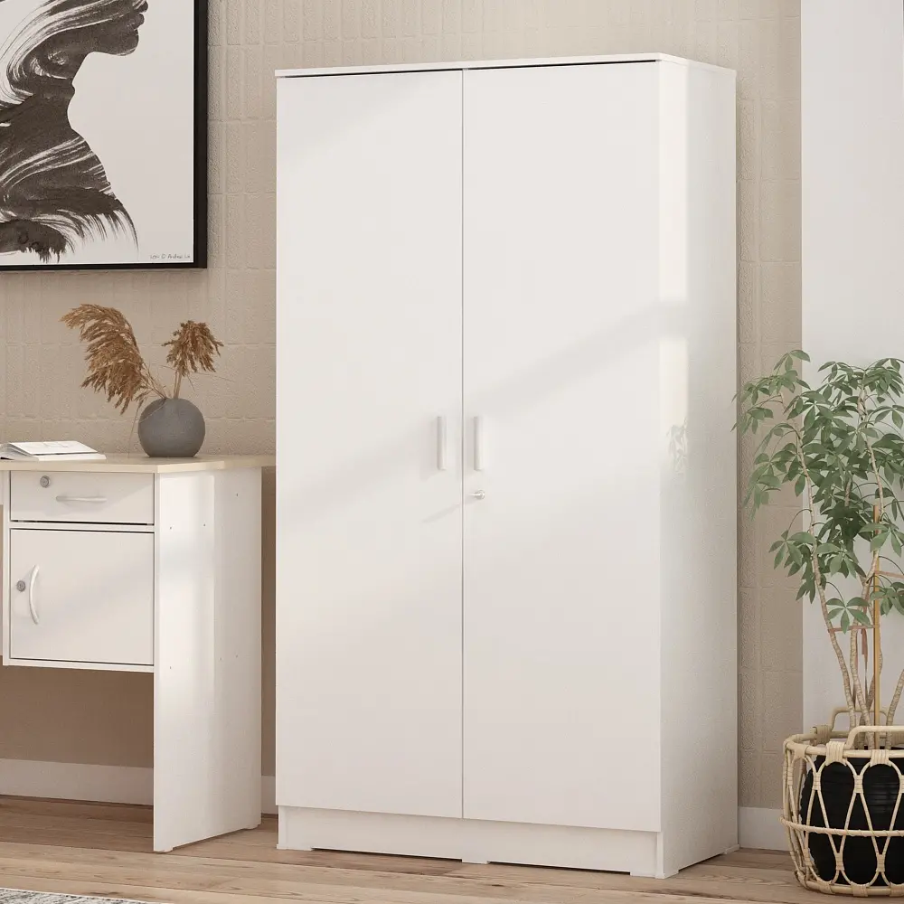 PIRA METROPOLIS OX -  ARUNA 2PM LEMARI PAKAIAN MEDIUM 2 PINTU warna WHITE - PIRA METROPOLIS OX - foto 9