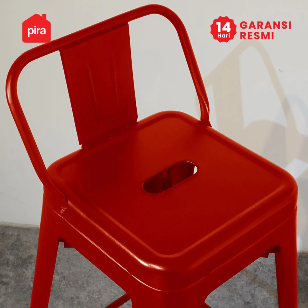 PIRA - KORG HC KURSI BAR / KURSI CAFE / KURSI BESI warna RED - PIRA - foto 2