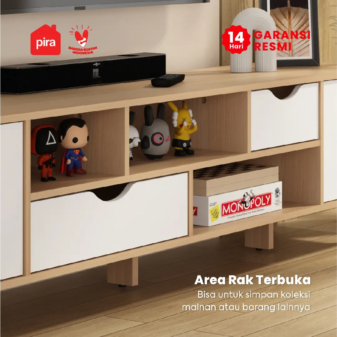PIRA METROPOLIS - FUJI TV1500 MEJA TV / RAK TV / LEMARI TV warna PRO OAK - WHITE - PIRA METROPOLIS - foto 3