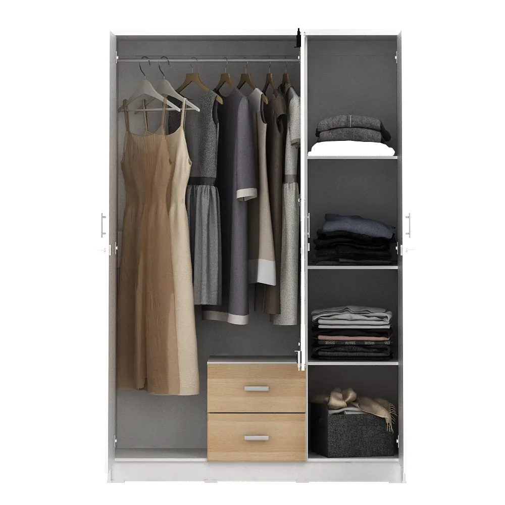 PIRA METROPOLIS OX -  ASTA 3PL LEMARI PAKAIAN 3 PINTU warna WHITE - PRO OAK - PIRA METROPOLIS OX - foto 9