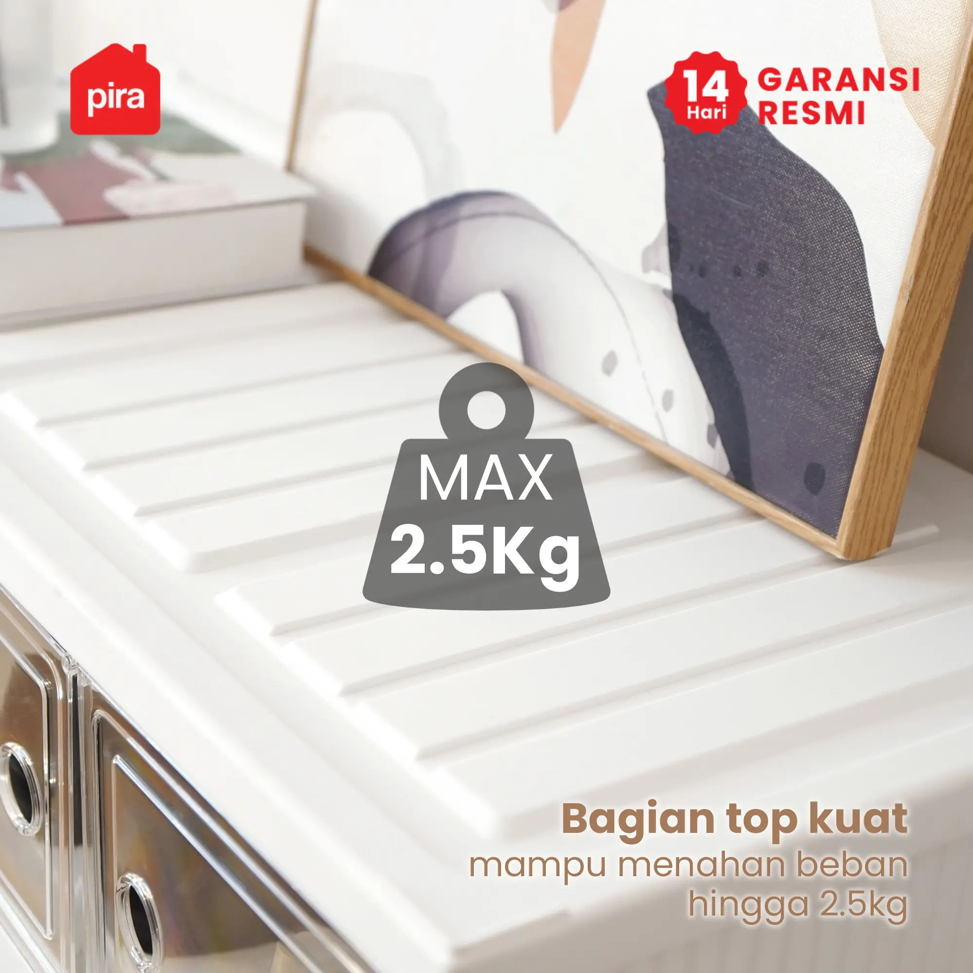 PIRA -  KIKA PSR RAK SEPATU LIPAT 2 PINTU / KOTAK SEPATU TRANSPARAN / RAK SEPATU SUSUN TERTUTUP warna WHITE - PIRA - foto 10