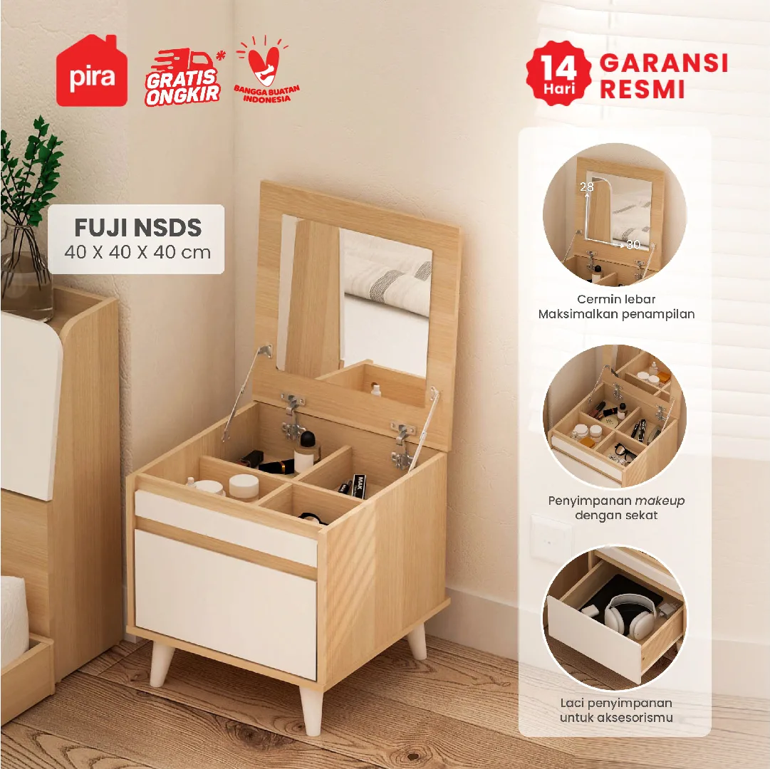 PIRA METROPOLIS OX - FUJI NSDS NAKAS / MEJA RIAS MULTIFUNGSI warna PRO OAK - WHITE - PIRA METROPOLIS OX - foto 1