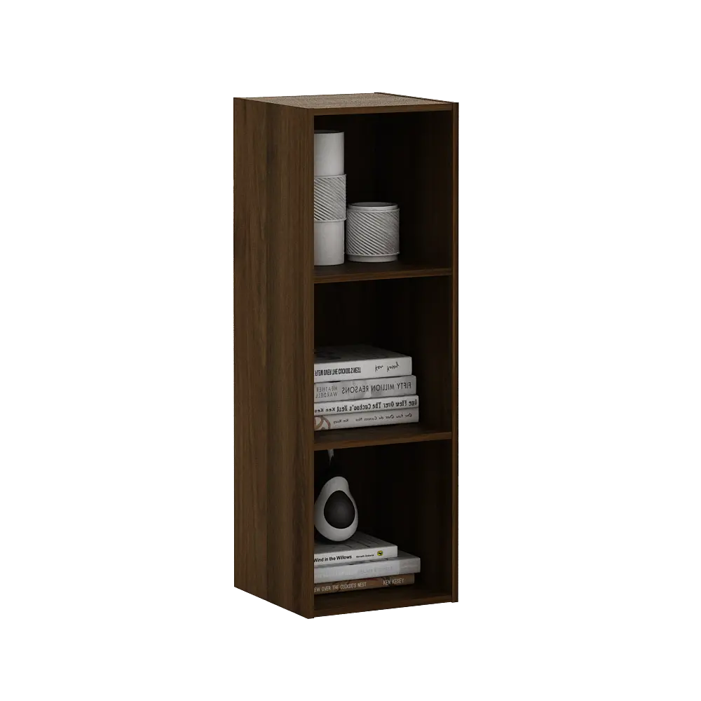 PIRA METROPOLIS - HAKO SU 3X1 RAK 3 SUSUN / RAK SUSUN SERBAGUNA / RAK BUKU warna BROWN WALNUT - PIRA METROPOLIS - foto 3