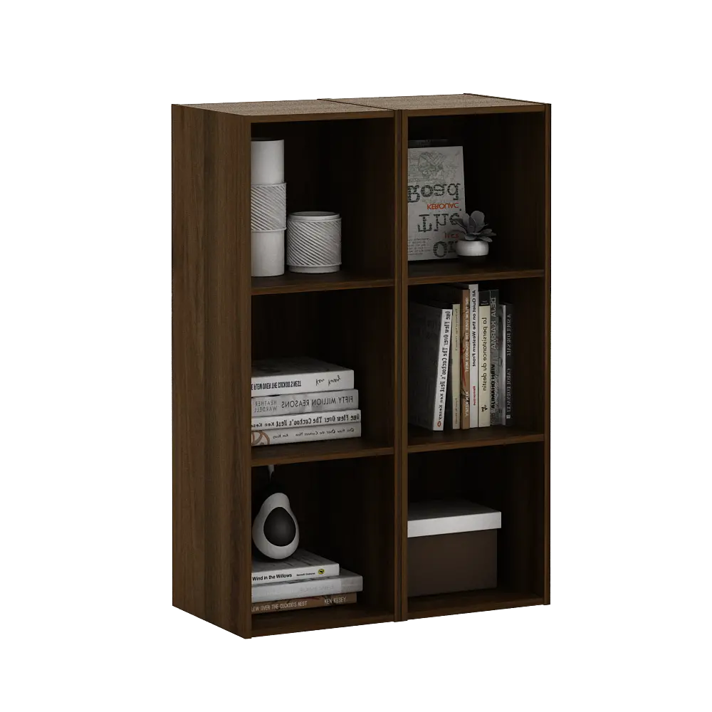 PIRA METROPOLIS - HAKO SU 3X1 RAK 3 SUSUN / RAK SUSUN SERBAGUNA / RAK BUKU warna BROWN WALNUT - PIRA METROPOLIS - foto 4