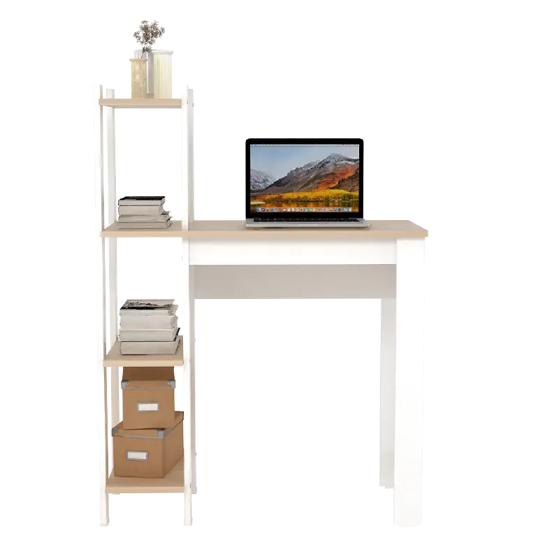 PIRA - FELIX DK80 MEJA KERJA / MEJA BELAJAR DENGAN RAK BUKU warna WHITE - PRO OAK - PIRA - foto 8