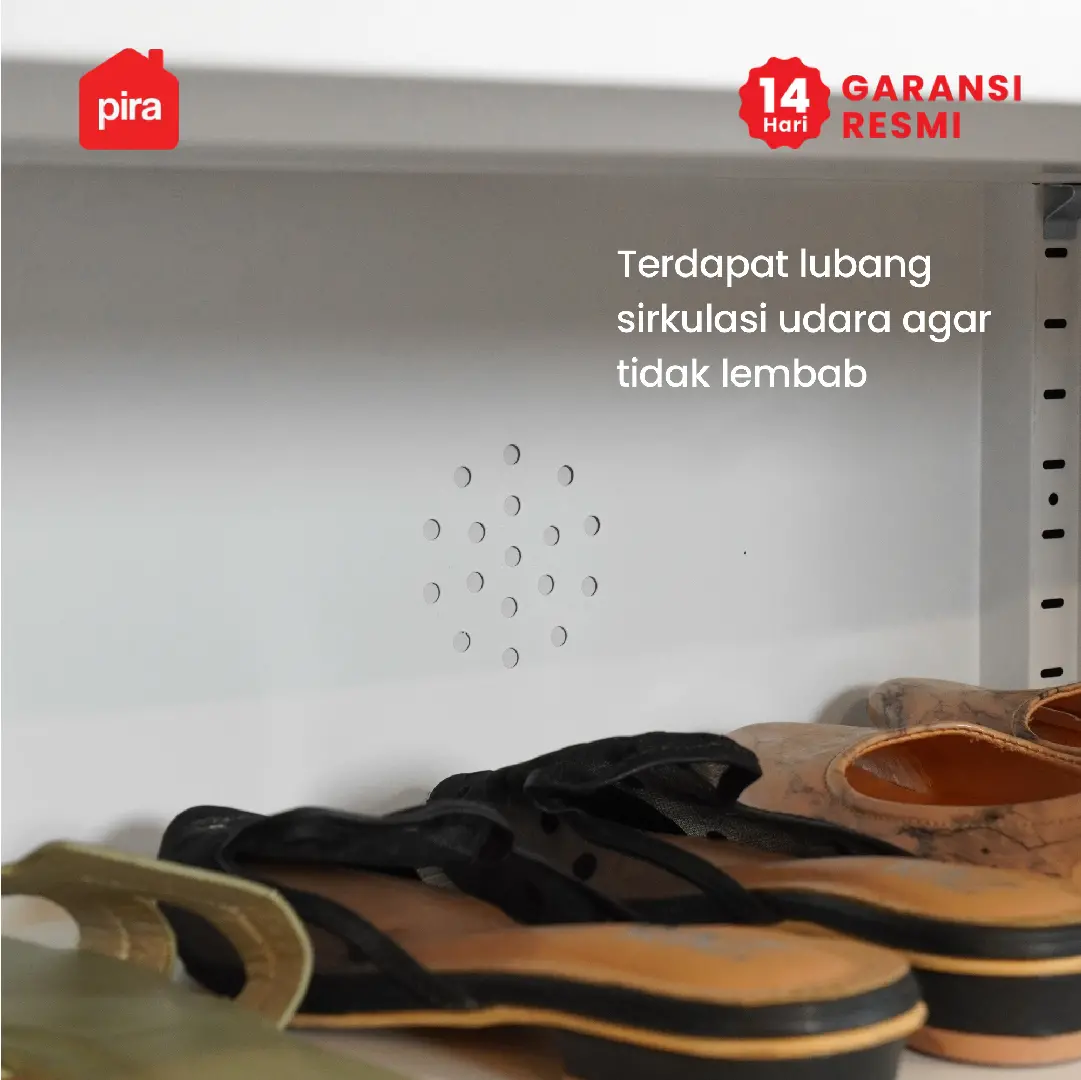PIRA - USAIN MSR 4P RAK SEPATU BESI / RAK SEPATU SUSUN TERTUTUP / LEMARI SEPATU BESI warna WHITE - PIRA - foto 10